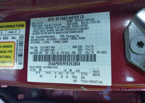 2015 Ford Fusion Se from USA, damaged, VIN 3FA6P0HD9FR243804